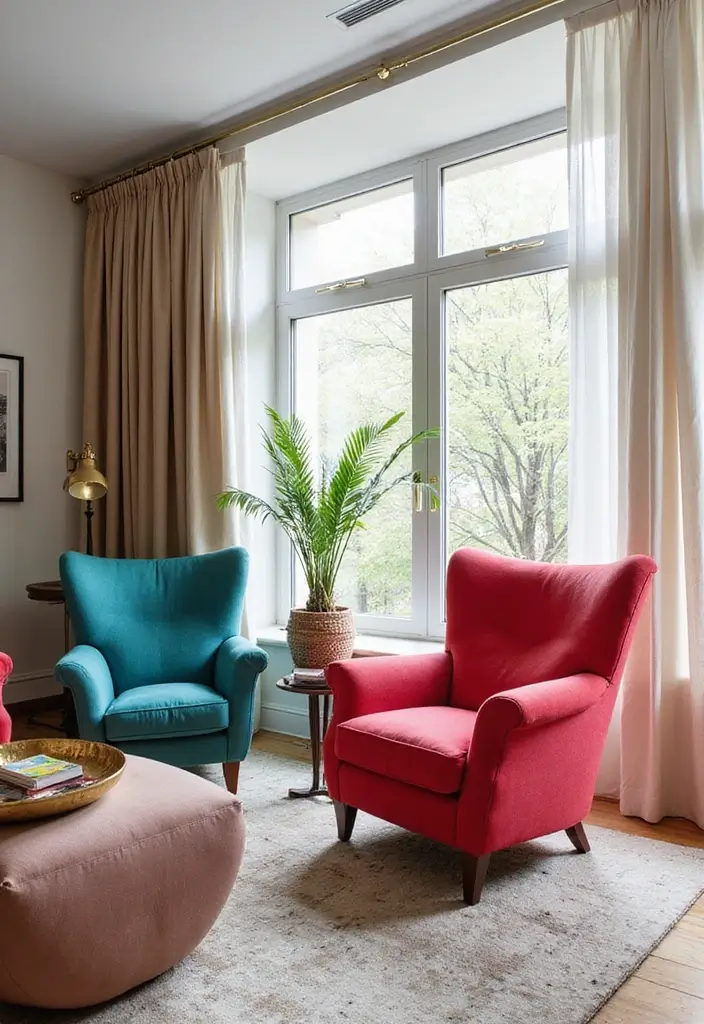 27 Home Decor Ideas Living Room Apartment Style for Urban Living - 9. Colorful Accent Chairs