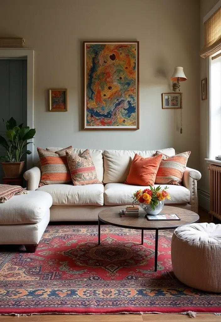 27 Home Decor Ideas Living Room Farmhouse Looks to Warm Your Heart - 17. Layered Patterns