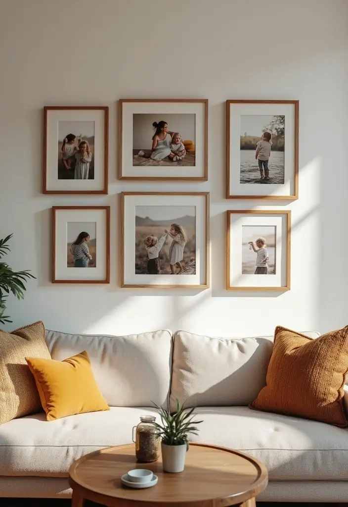 27 Home Decor Ideas Living Room Farmhouse Looks to Warm Your Heart - 22. Display Family Memories