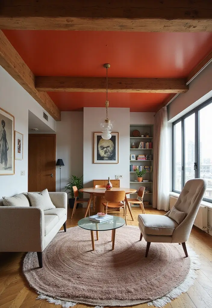 27 Home Decor Ideas for Apartment Small Spaces with Smart Layouts - 16. Stylish Ceiling Treatments