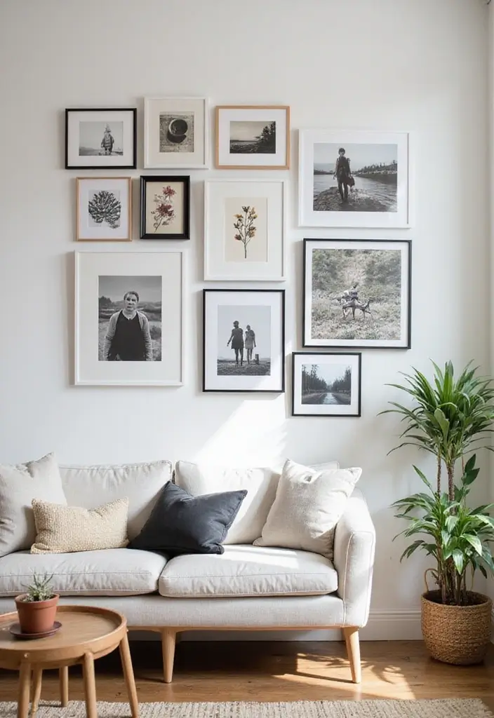 27 Home Decor Ideas for Apartment Small Spaces with Smart Layouts - 25. Create a Gallery Wall