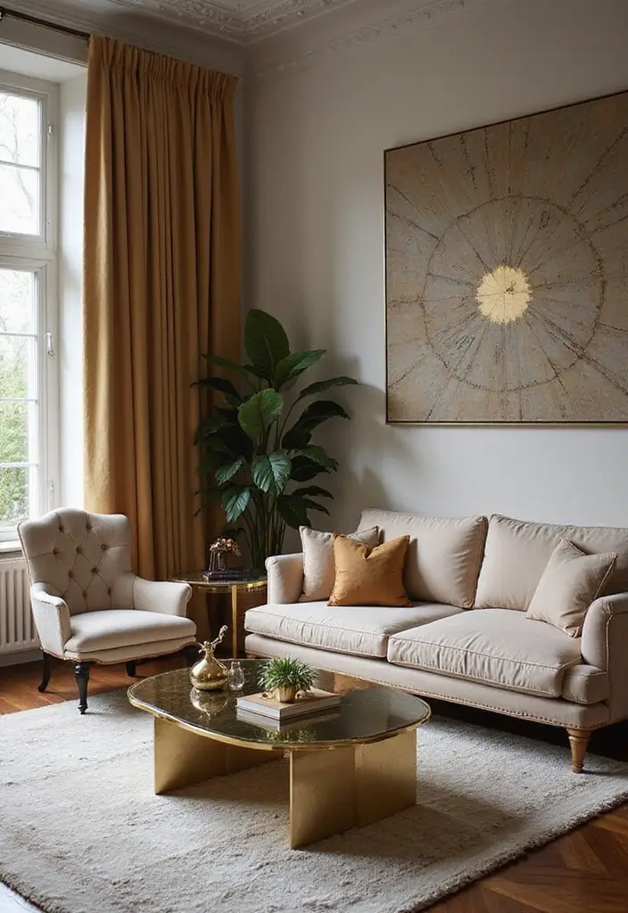 27 Home Decor Ideas for Living Room Cozy Small Spaces: Tiny House Inspirations - 17. A Touch of Glamour