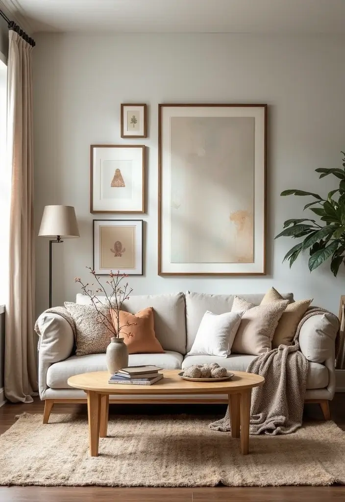 27 Home Decor Ideas for Living Room Cozy Small Spaces: Tiny House Inspirations - 7. Personalize with Art