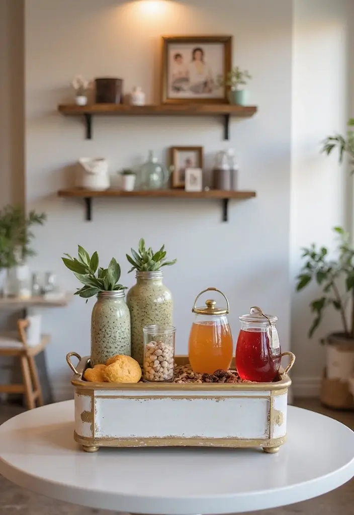 27 Nail Salon Decor Small at Home Ideas for a Professional Feel - 23. Comfort and Convenience with Refreshments