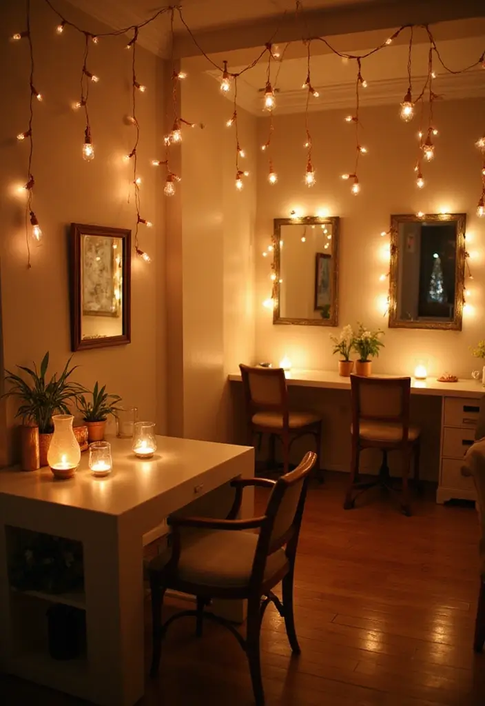 27 Nail Salon Decor Small at Home Ideas for a Professional Feel - 4. Relaxing Atmosphere with Soft Lighting