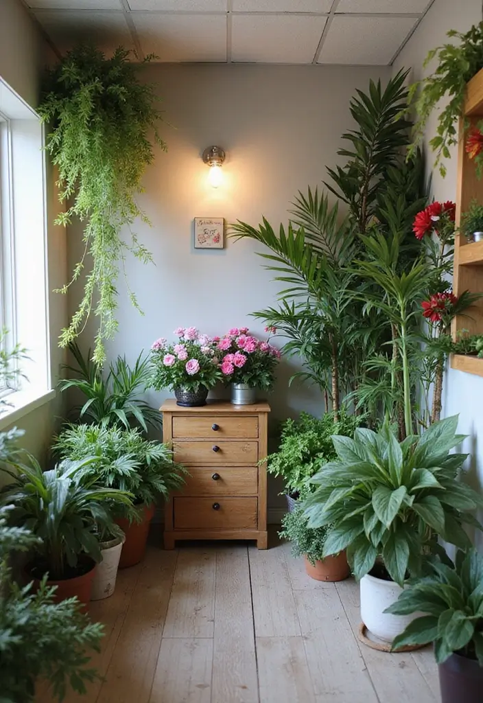 27 Nail Salon Decor Small at Home Ideas for a Professional Feel - 8. Natural Elements with Plants