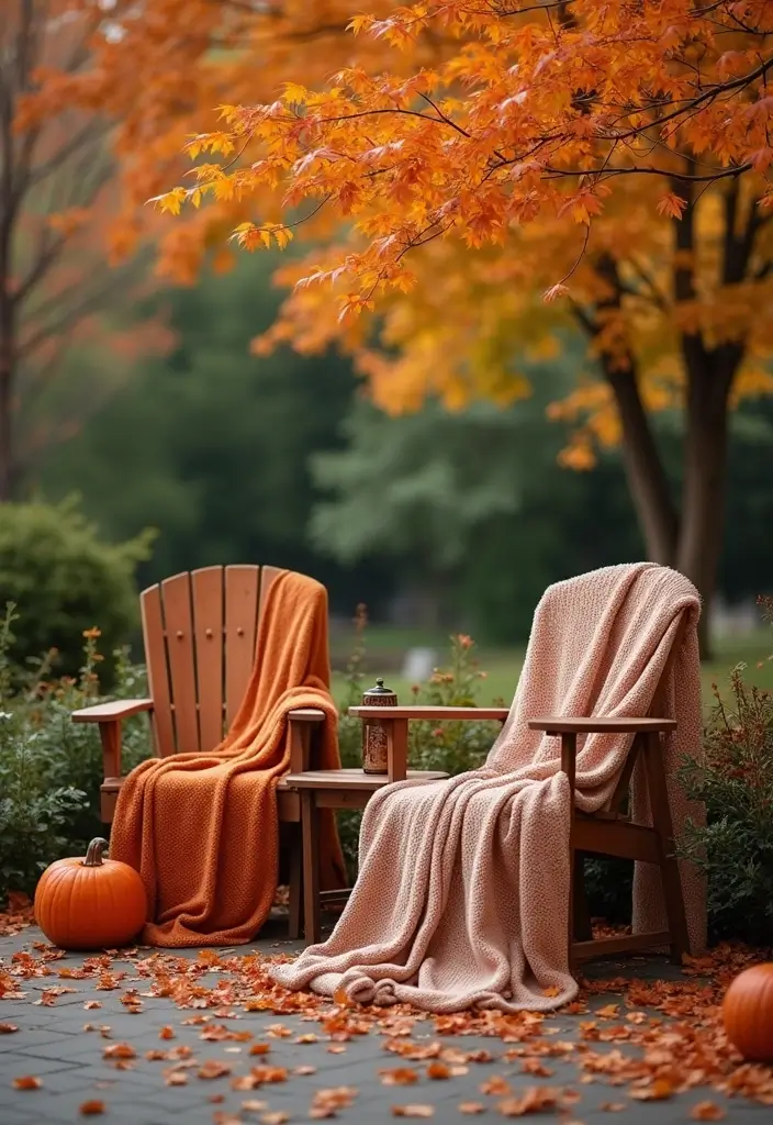 28 Fall Decor Ideas for the Home Outdoor Looks to Welcome Autumn - 2. Cozy Outdoor Blankets