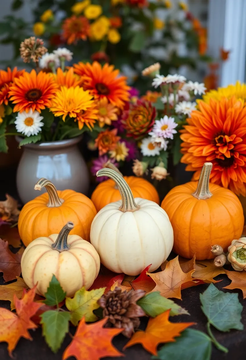 28 Fall Decor Ideas for the Home Outdoor Looks to Welcome Autumn - 20. Miniature Pumpkin Displays