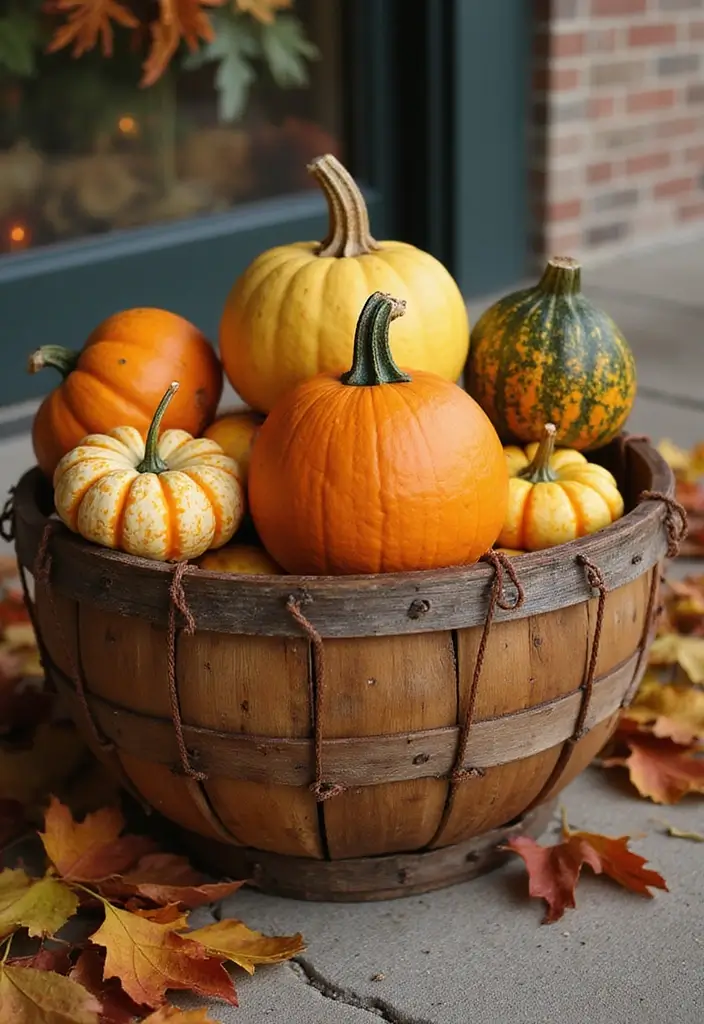 28 Fall Decor Ideas for the Home Outdoor Looks to Welcome Autumn - 21. Gourd Accents