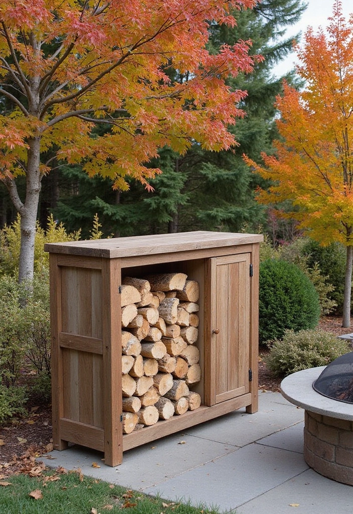 28 Fall Decor Ideas for the Home Outdoor Looks to Welcome Autumn - 28. Eco-Friendly Firewood Storage