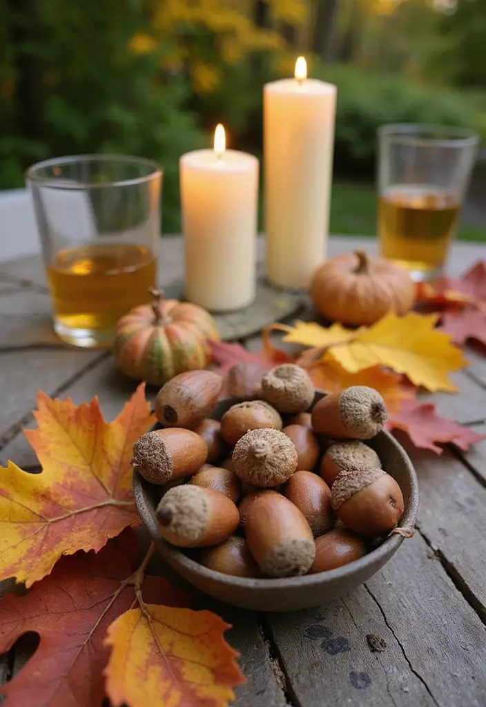 28 Fall Decor Ideas for the Home Outdoor Looks to Welcome Autumn - 9. Acorn Accents