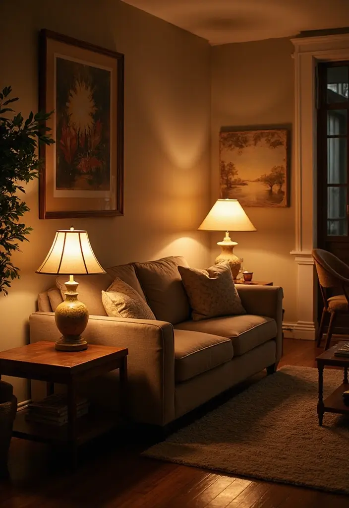 28 Home Decor Ideas Living Room on a Budget That Look Luxurious - 18. Layered Lighting