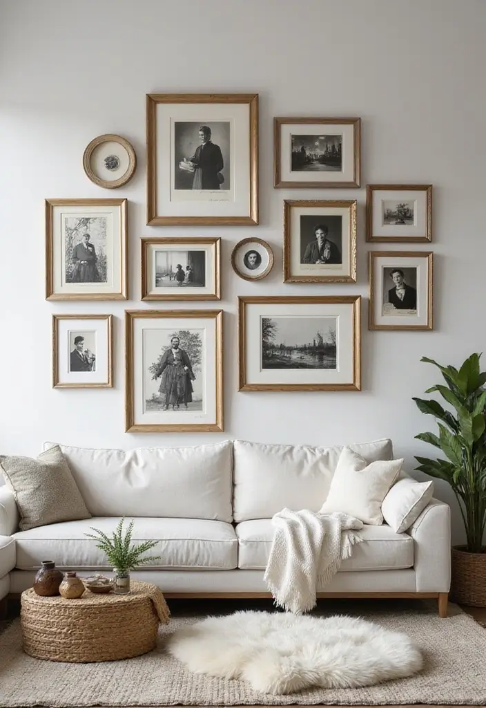 28 Home Decor Ideas Living Room on a Budget That Look Luxurious - 23. Vintage Frame Collections