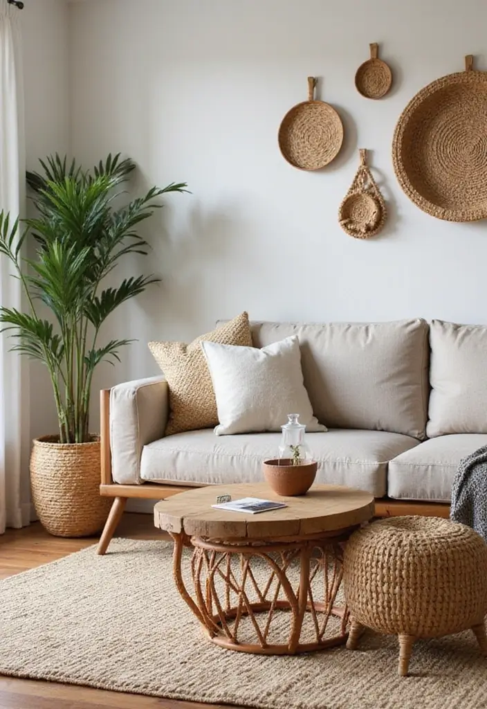 28 Home Decor Ideas Living Room on a Budget That Look Luxurious - 25. Stylish Rattan Accents