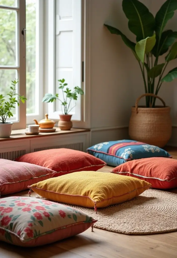 30 70s Home Decor 1970s Interior Design Ideas Making a Comeback - 24. Floor Cushions