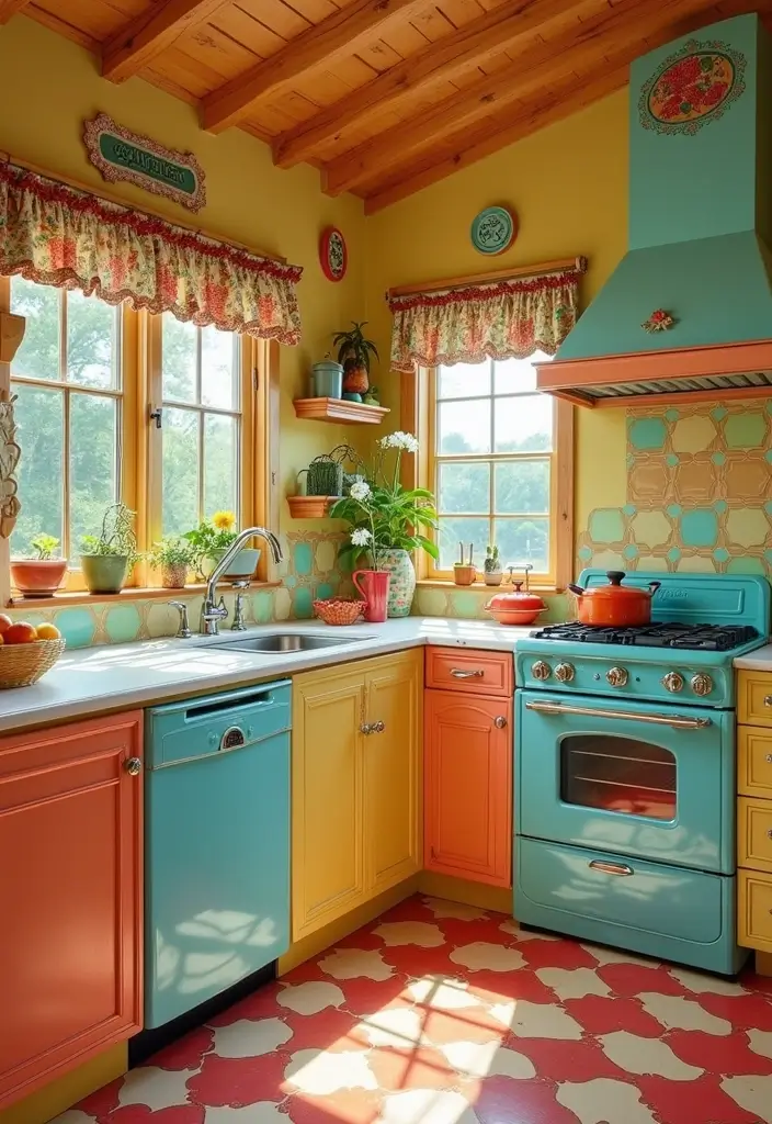 30 70s Home Decor 1970s Interior Design Ideas Making a Comeback - 27. Retro Kitchen Designs
