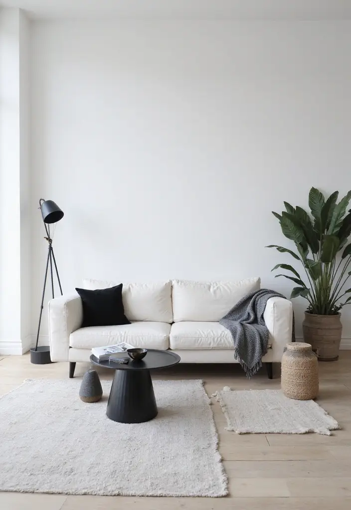 30 Black and White Home Decor Living Room Designs That Wow - 2. Minimalist Chic