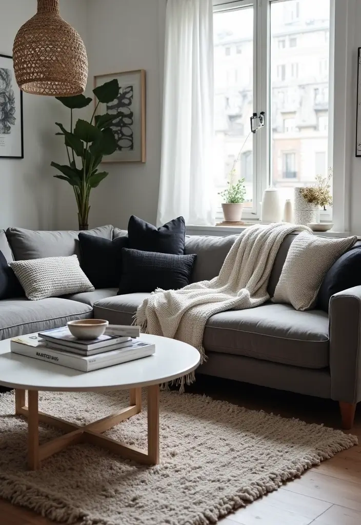 30 Black and White Home Decor Living Room Designs That Wow - 26. Black and White Textiles