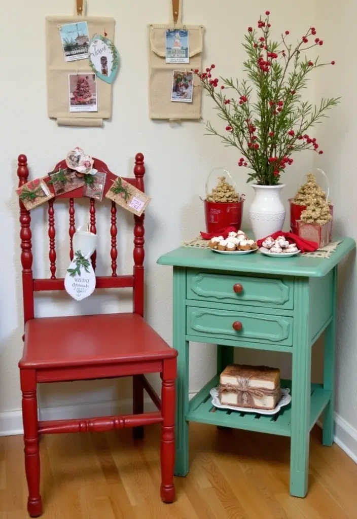 30 Christmas Decor Ideas for the Home Full of Festive Cheer - 10. Upcycled Furniture as Decor
