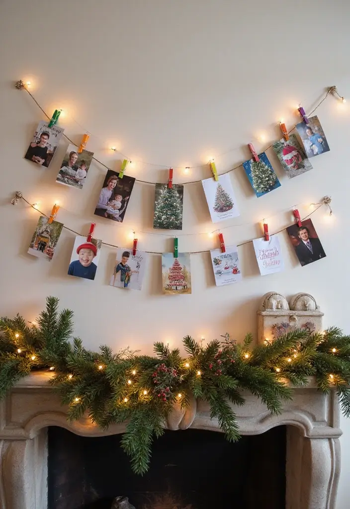 30 Christmas Decor Ideas for the Home Full of Festive Cheer - 12. DIY Christmas Cards Display