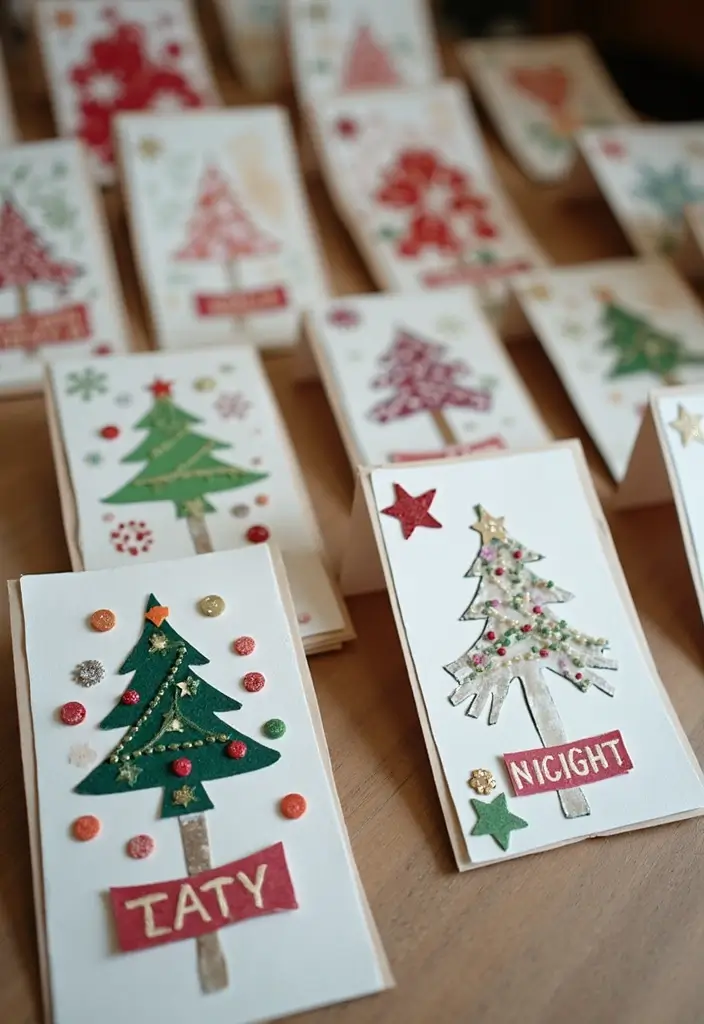 30 Christmas Decor Ideas for the Home Full of Festive Cheer - 19. Handcrafted Holiday Cards