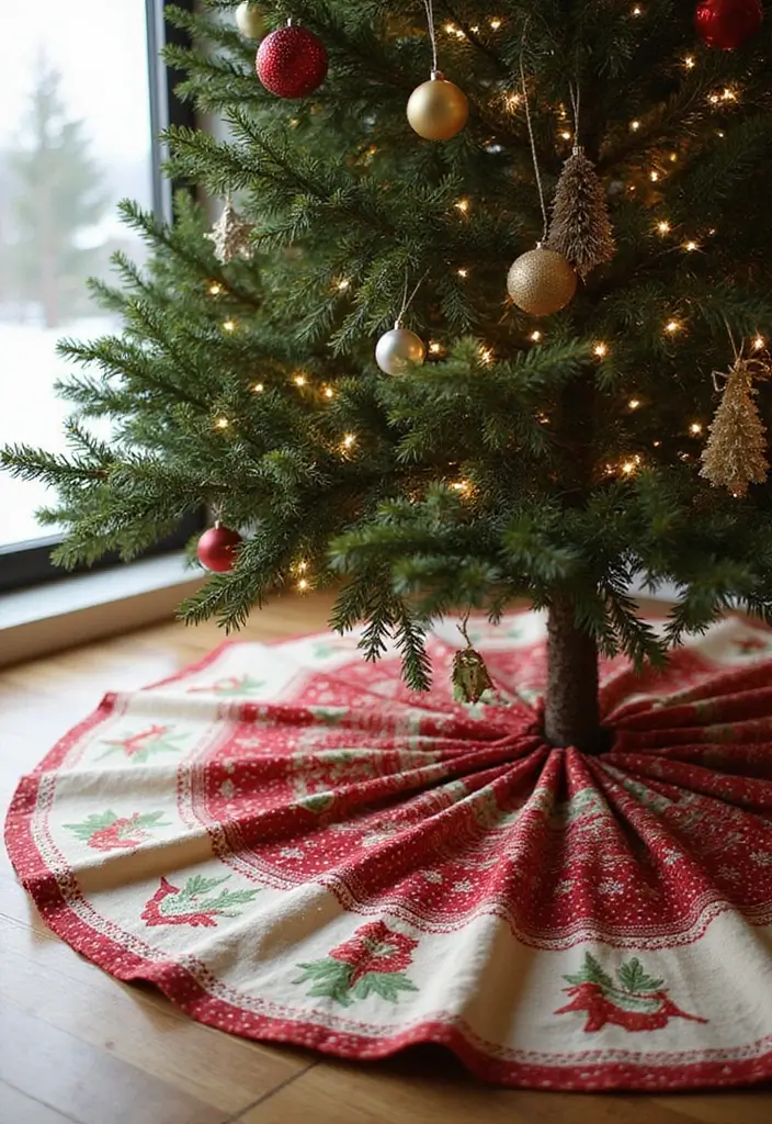 30 Christmas Decor Ideas for the Home Full of Festive Cheer - 22. Eco-Friendly Christmas Tree Skirt