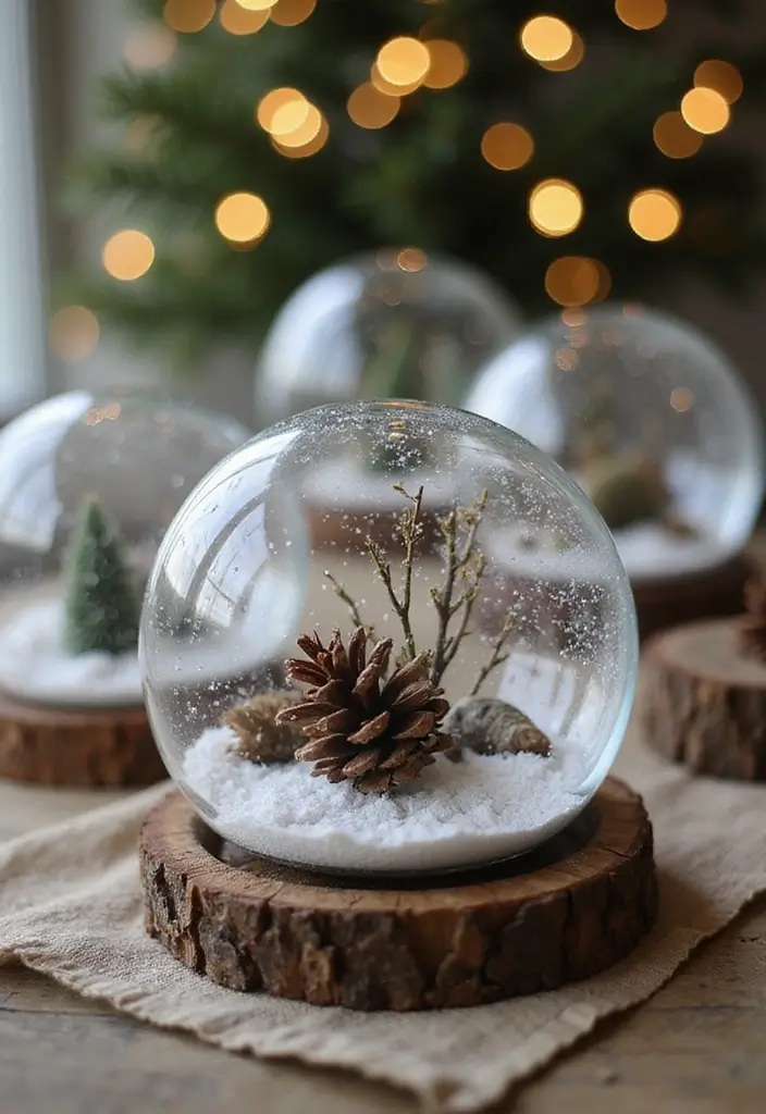 30 Christmas Decor Ideas for the Home Full of Festive Cheer - 24. Homemade Snow Globes