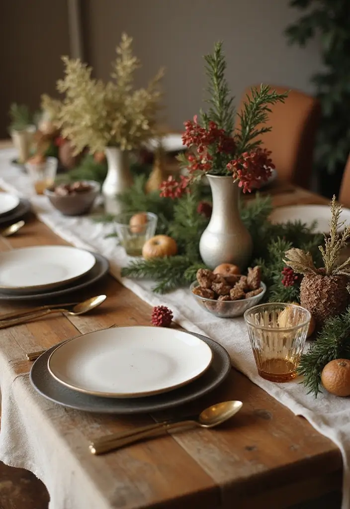 30 Christmas Decor Ideas for the Home Full of Festive Cheer - 29. Eco-Friendly Christmas Table Settings