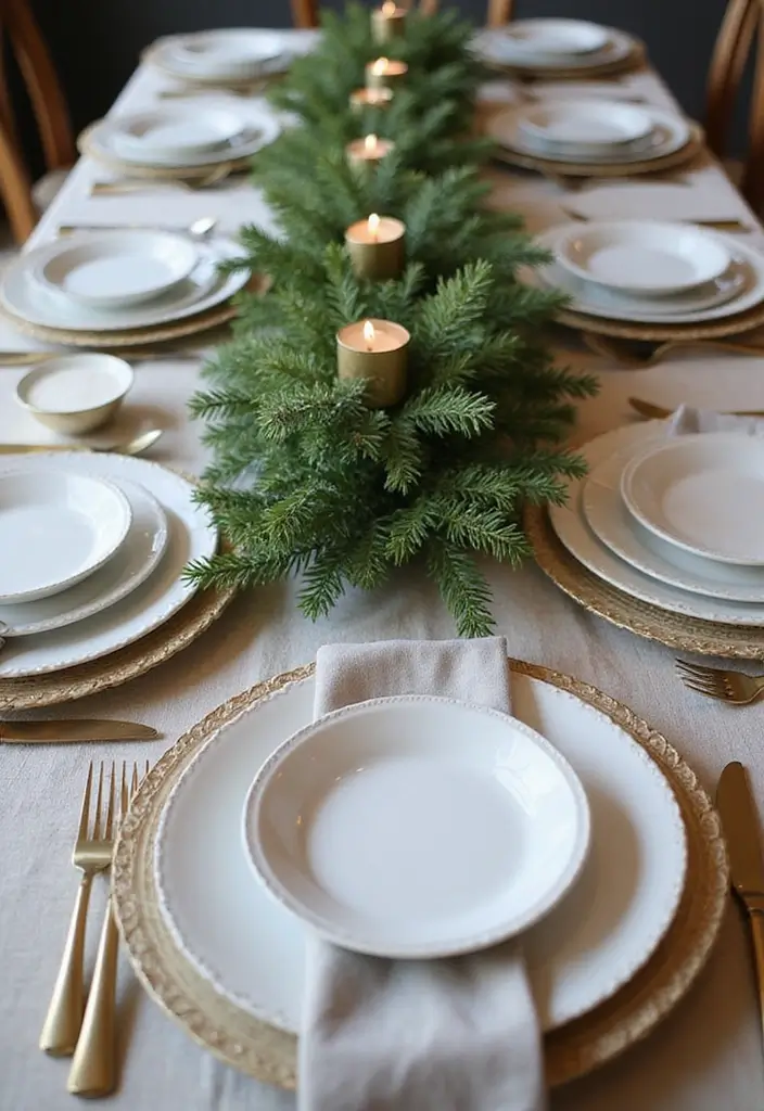 30 Christmas Home Decor Ideas for a Living Room Full of Holiday Spirit - 15. Holiday-Themed Table Settings