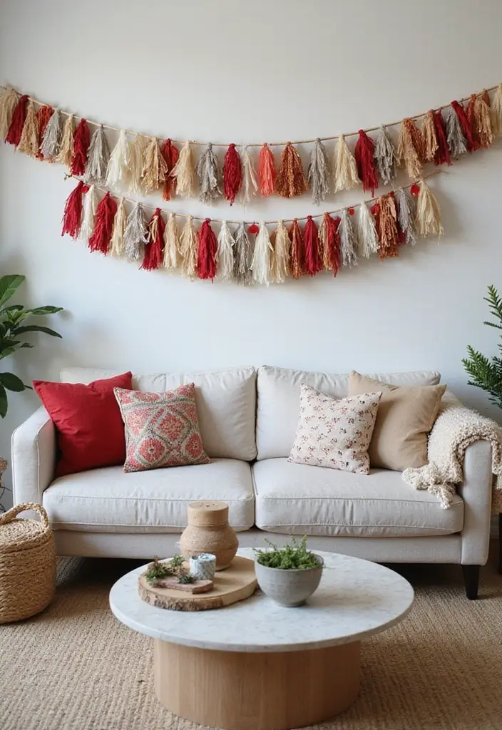 30 Christmas Home Decor Ideas for a Living Room Full of Holiday Spirit - 28. DIY Holiday Banners