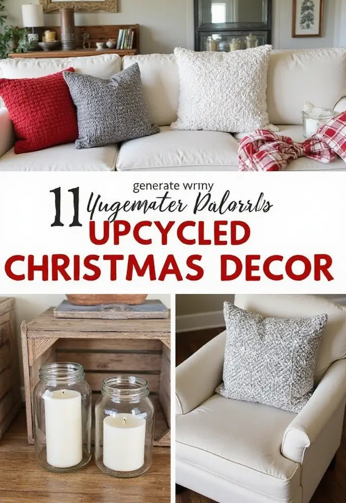 30 Christmas Home Decor Ideas for a Living Room Full of Holiday Spirit - 6. Upcycled Decor