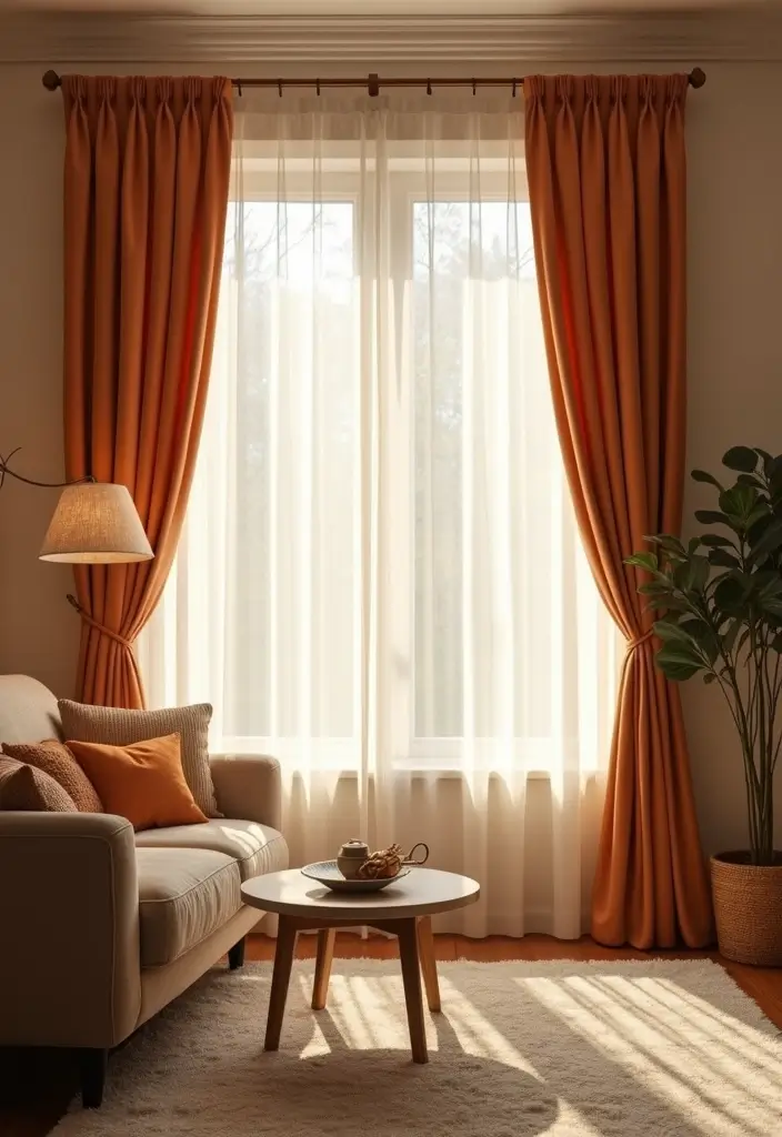 30 Cozy Home Decor Ideas Living Room Inspirations for Comfort Lovers - 13. Warm and Welcoming Curtains