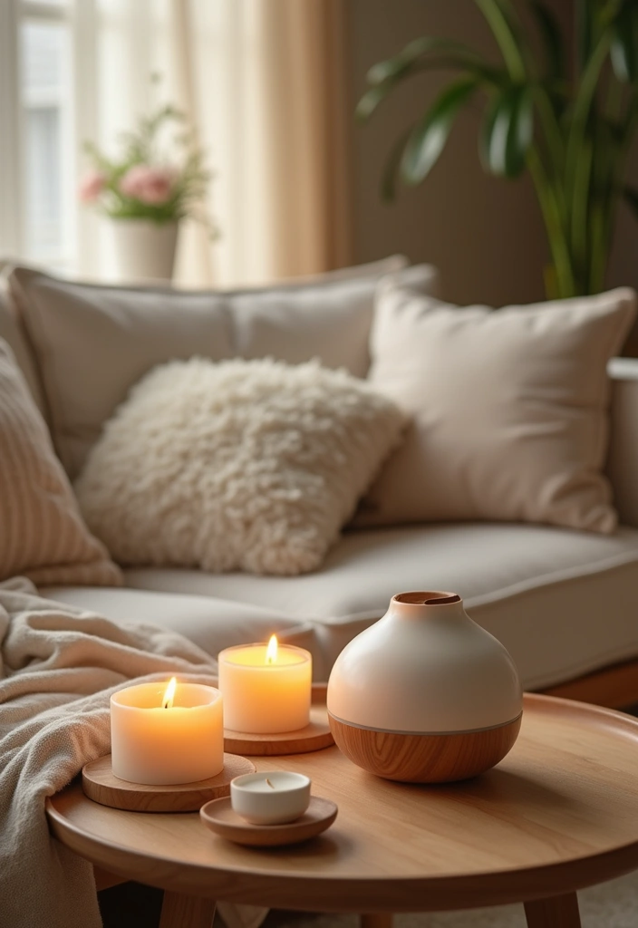 30 Cozy Home Decor Ideas Living Room Inspirations for Comfort Lovers - 16. Bringing in Aromatic Elements