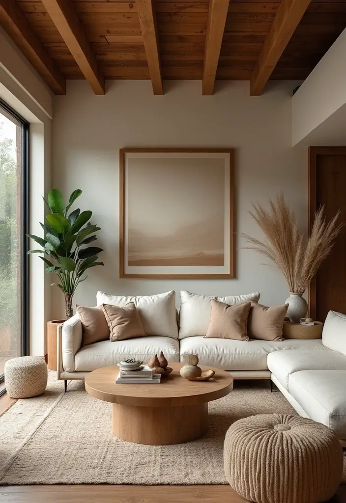 30 Cozy Home Decor Ideas Living Room Inspirations for Comfort Lovers - 24. Natural Elements in Decor