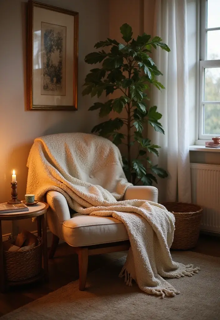 30 Cozy Home Decor Ideas Living Room Inspirations for Comfort Lovers - 25. Embrace the Cozy Corner