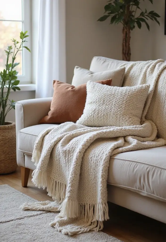 30 Cozy Home Decor Ideas Living Room Inspirations for Comfort Lovers - 29. Warm Accessories