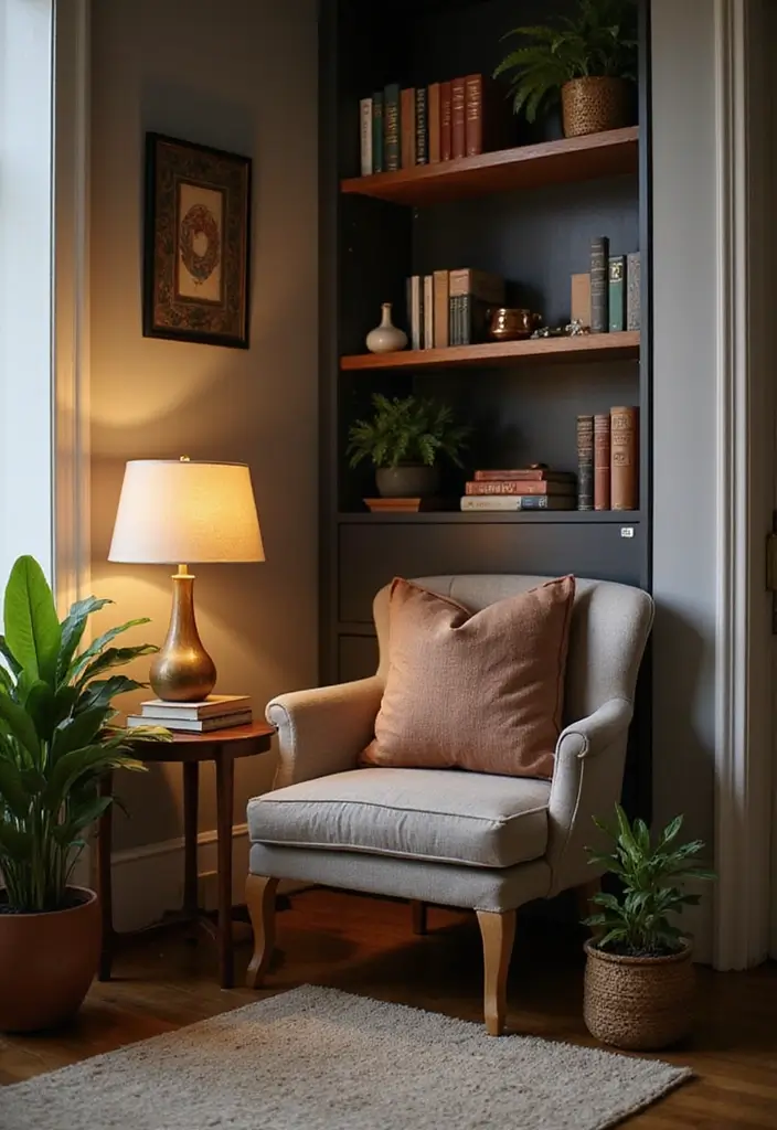 30 Cozy Home Decor Ideas Living Room Inspirations for Comfort Lovers - 3. Incorporate a Reading Nook