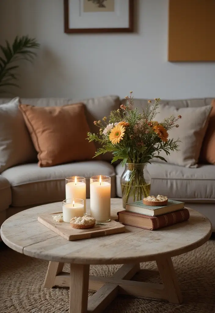 30 Cozy Home Decor Ideas Living Room Inspirations for Comfort Lovers - 9. Inviting Coffee Table Styles