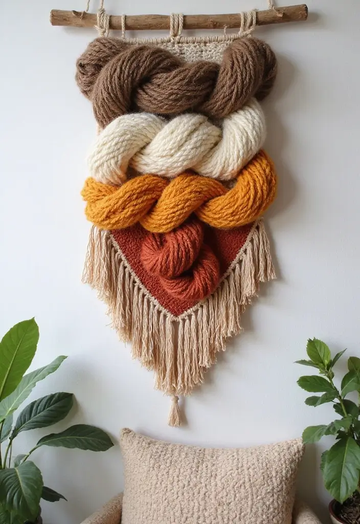 30 DIY Crafts for Home Decor Wall Art Using Affordable Materials - 28. DIY Yarn Wall Hanging
