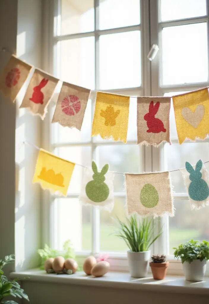 30 Easter Decor Ideas for the Home That Bring Fresh Spring Energy - 10. Natural Fabric Banners