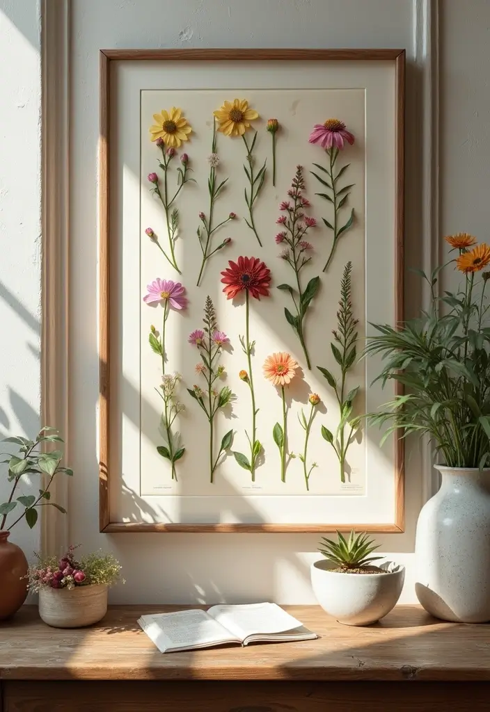 30 Easter Decor Ideas for the Home That Bring Fresh Spring Energy - 2. Flower-Pressed Art