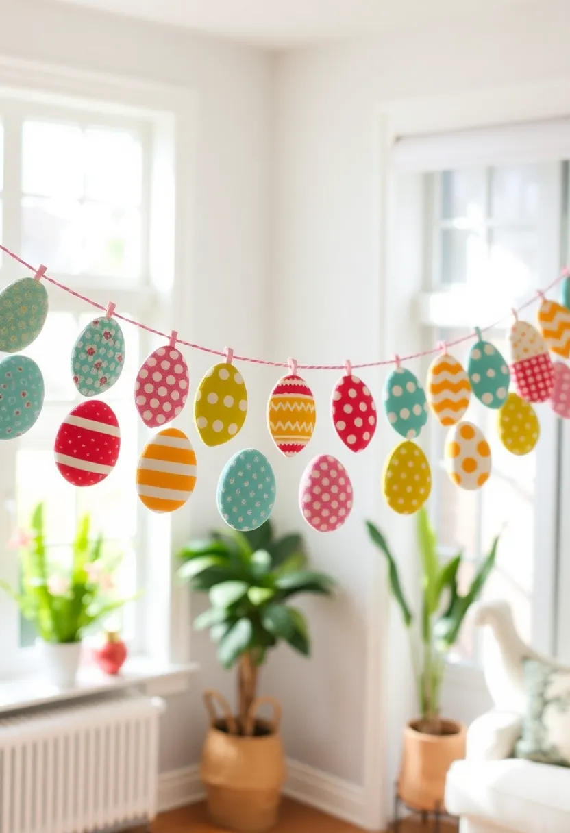 30 Easter Decor Ideas for the Home That Bring Fresh Spring Energy - 25. DIY Fabric Egg Bunting
