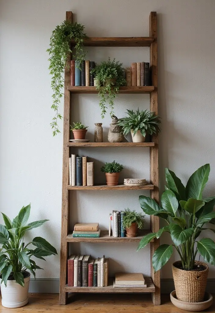 30 Easy DIY Crafts for Home Decor You’ll Want to Try Right Now - 10. Rustic Ladder Shelf