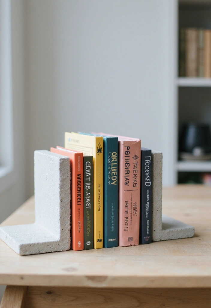 30 Easy DIY Crafts for Home Decor You’ll Want to Try Right Now - 12. DIY Bookends from Concrete