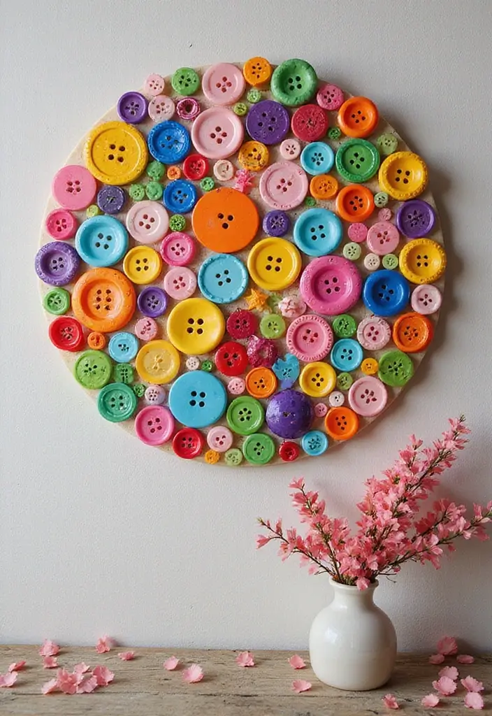 30 Easy DIY Crafts for Home Decor You’ll Want to Try Right Now - 23. Button Art