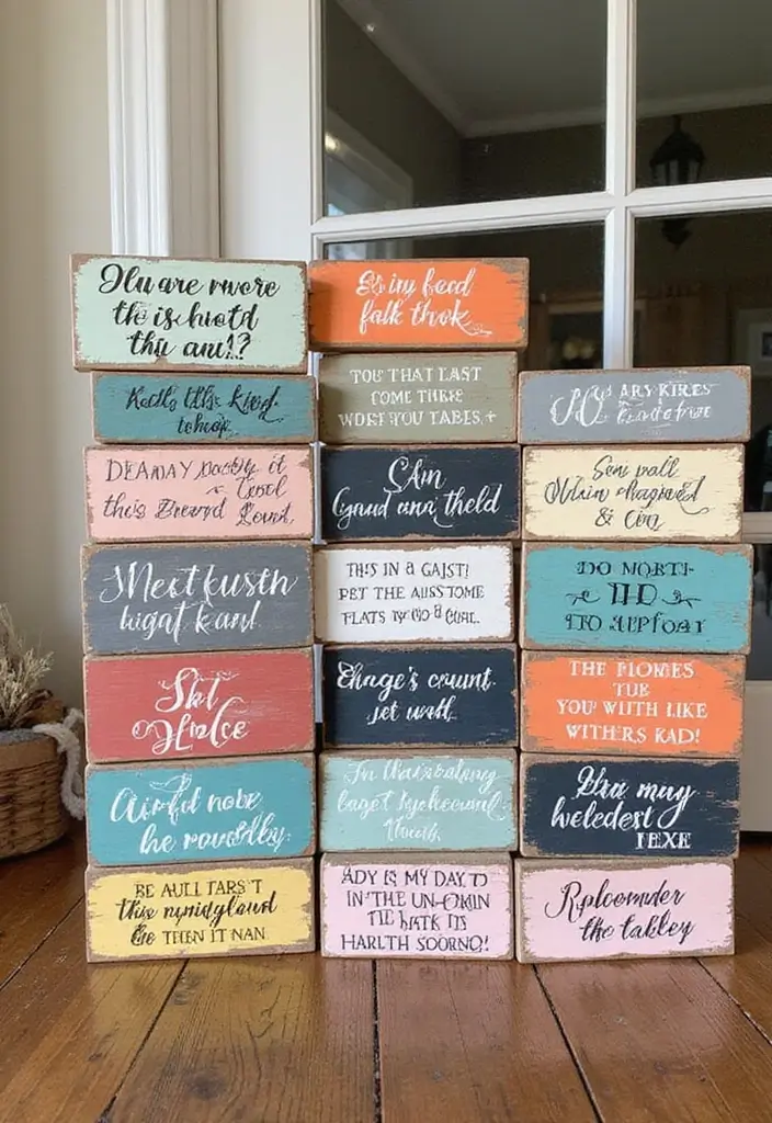 30 Easy DIY Crafts for Home Decor You’ll Want to Try Right Now - 26. Painted Wood Block Signs