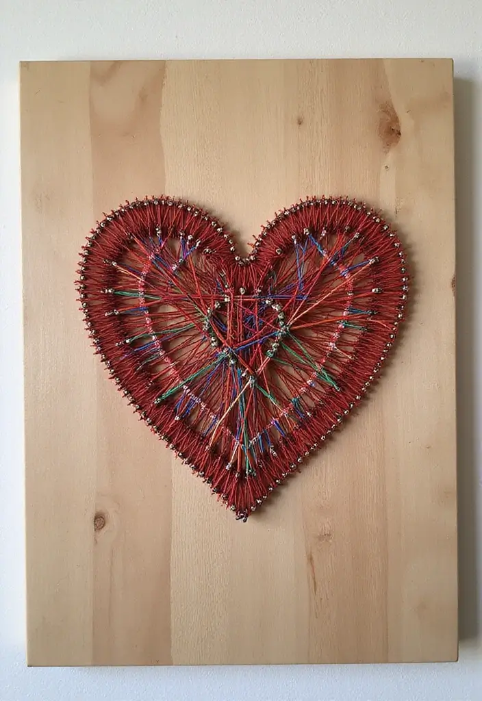 30 Easy DIY Home Decor Cheap Homemade Wall Art Craft Ideas for Every Room - 12. String Art