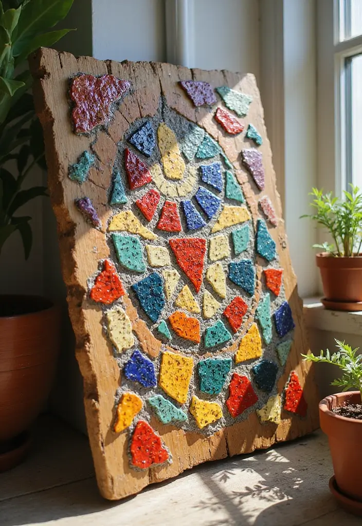 30 Easy DIY Home Decor Cheap Homemade Wall Art Craft Ideas for Every Room - 22. Mosaic Tile Art