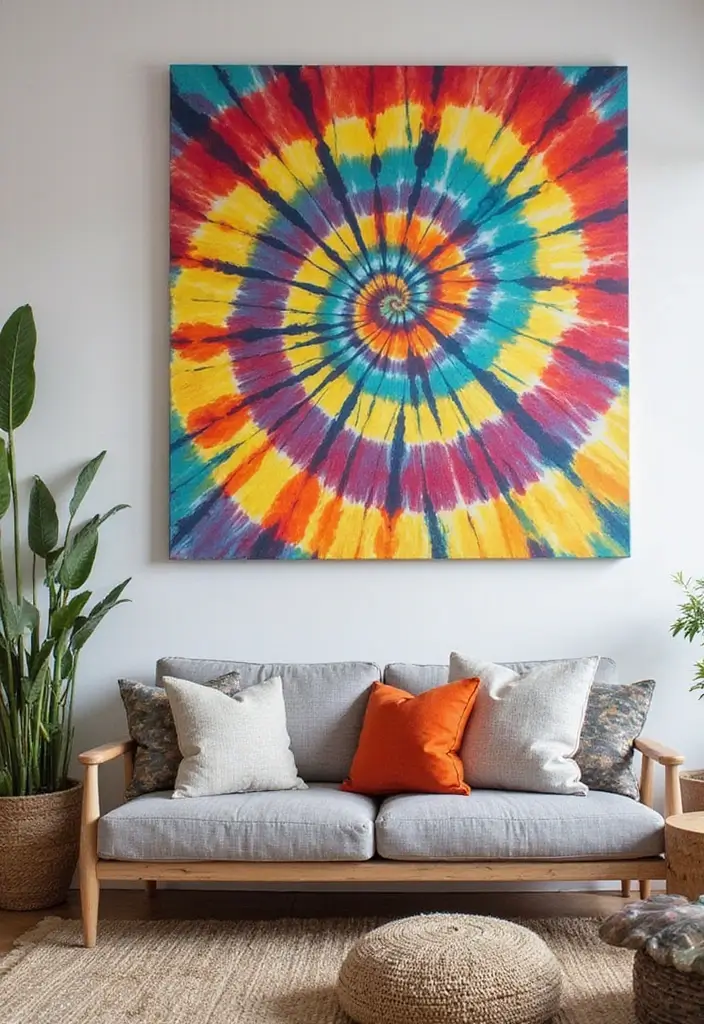 30 Easy DIY Home Decor Cheap Homemade Wall Art Craft Ideas for Every Room - 26. Tie-Dye Canvas Art