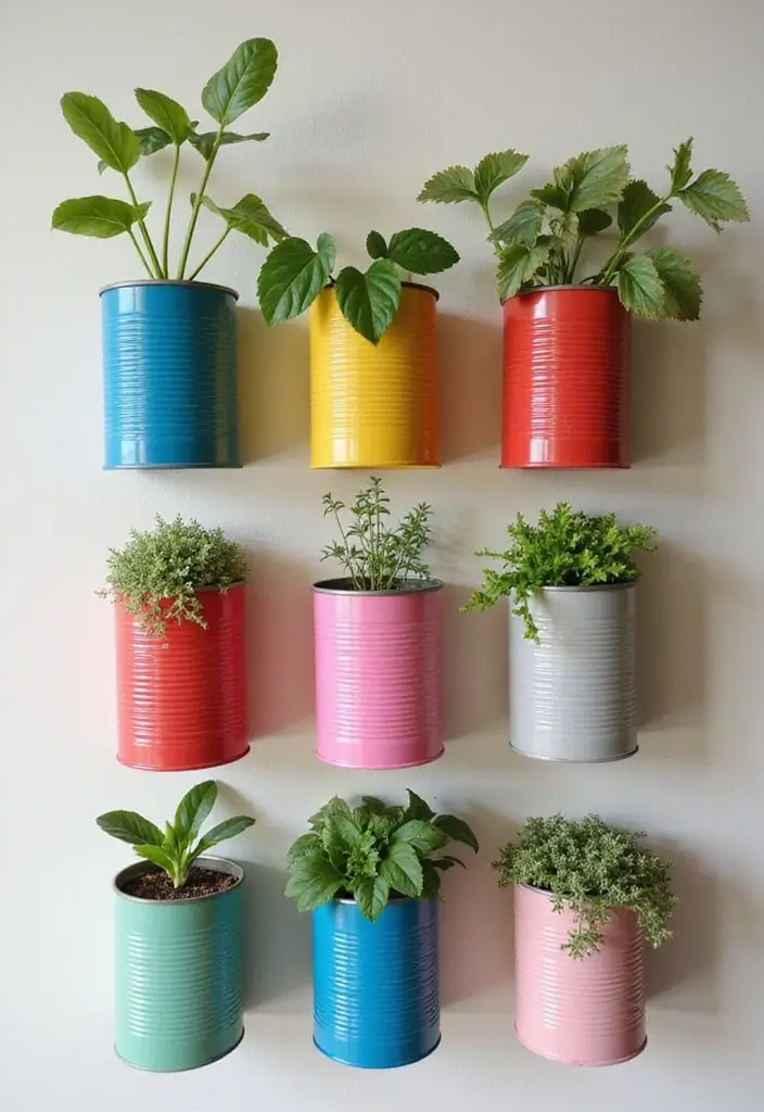 30 Easy DIY Home Decor Cheap Homemade Wall Art Craft Ideas for Every Room - 4. Upcycled Tin Can Planters
